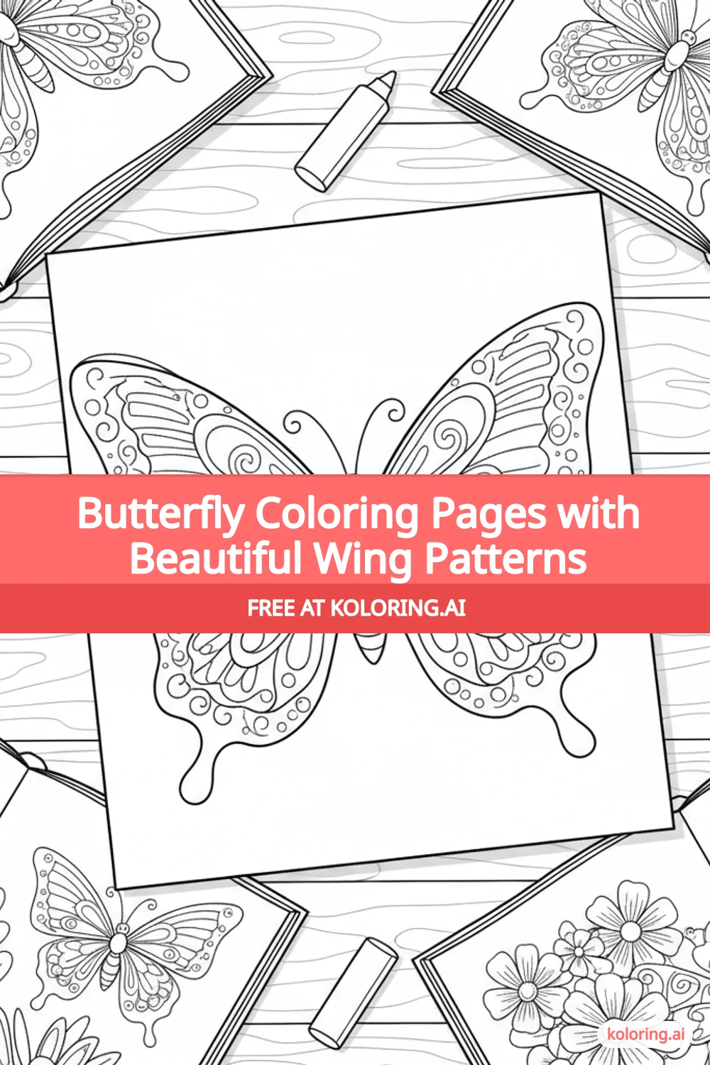Pin this article: Butterfly Coloring Pages with Beautiful Wing Patterns