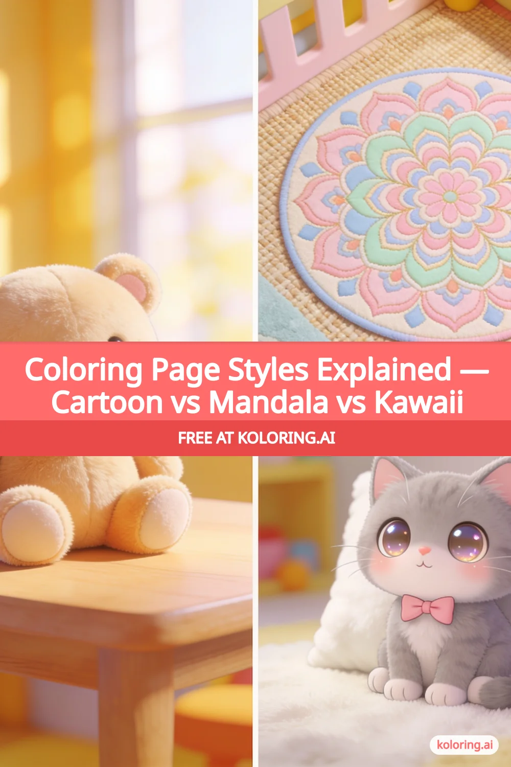 Pin this article: Coloring Page Styles Explained — Cartoon vs Mandala vs Kawaii