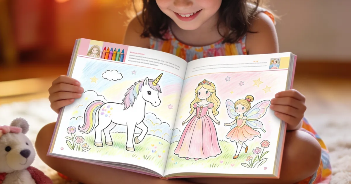 Coloring Pages for Girls — Unicorns, Princesses & Fairies