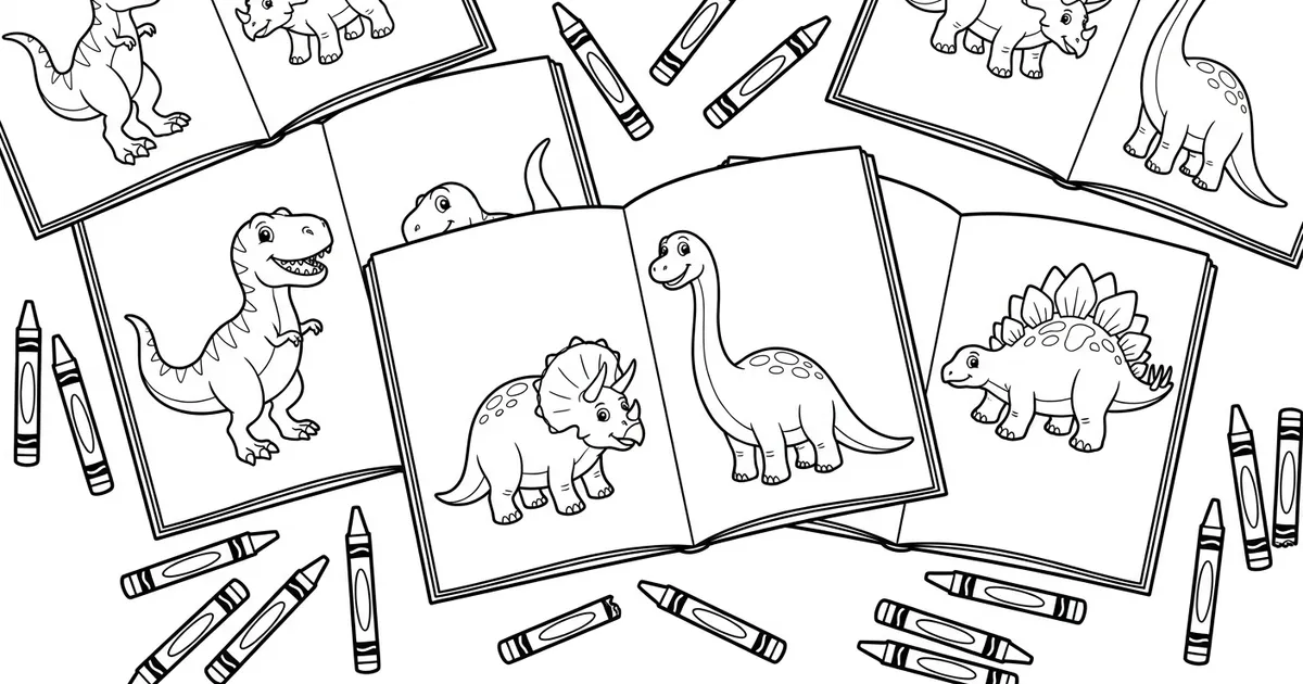 Dinosaur Coloring Pages — T-Rex, Triceratops & More