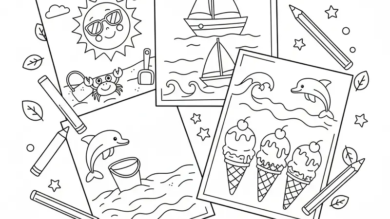 Summer Coloring Pages — Beach, Ocean & Ice Cream (Free)