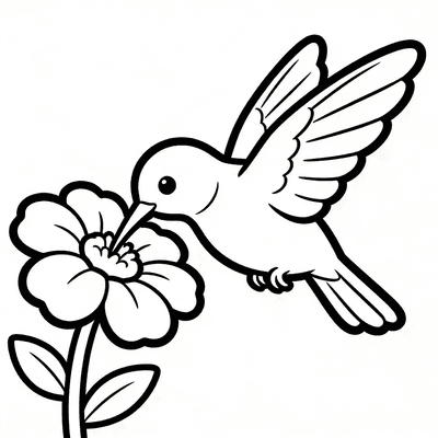 Color Hummingbird Drinking From a Flower online