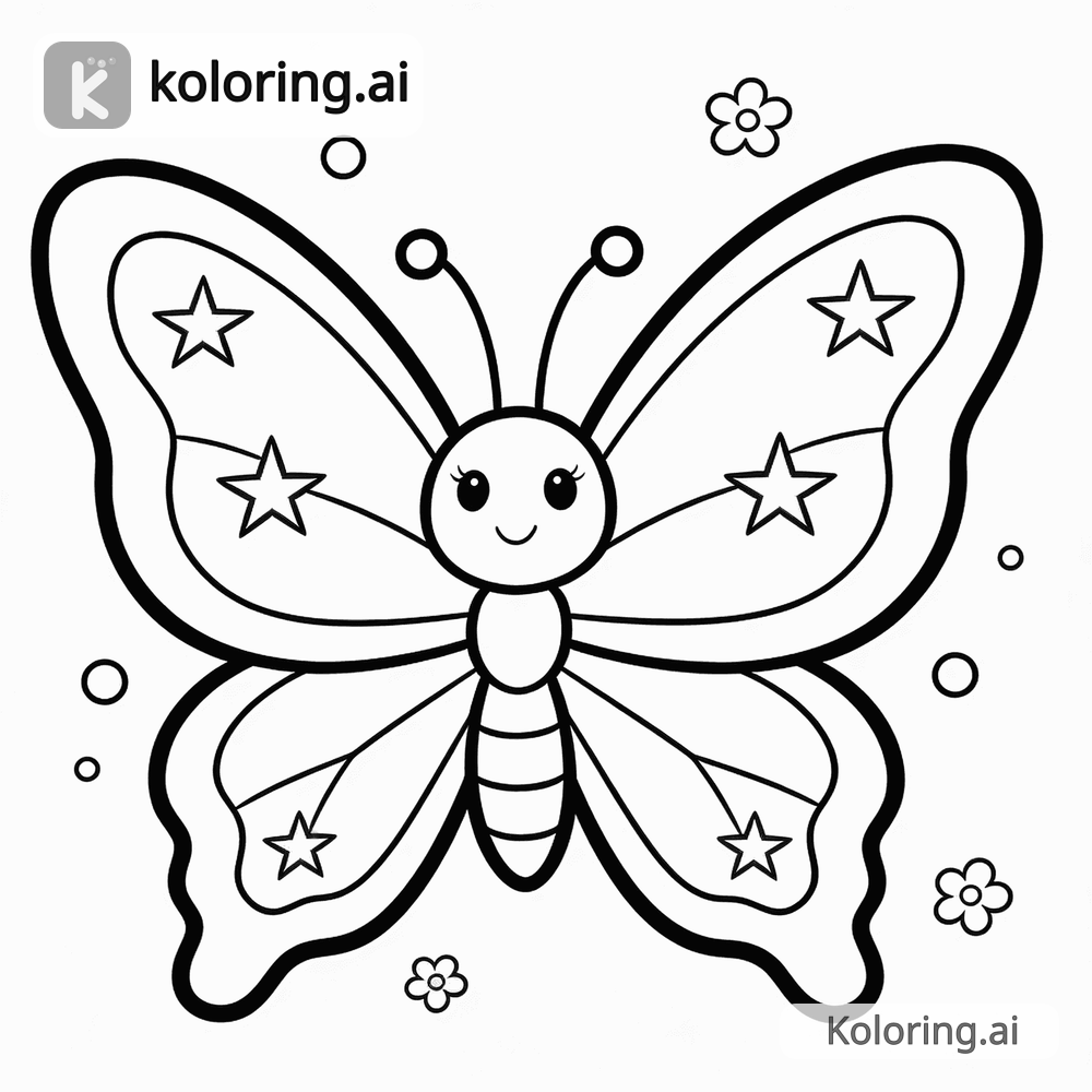 Black and white coloring page of tiny fairy riding a giant butterfly