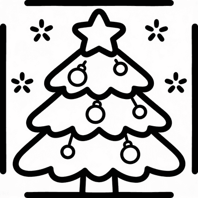 Color Christmas Tree with Ornaments and a Star online