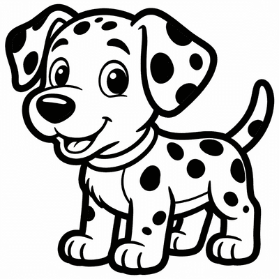 Color Cute Cartoon Dalmatian with Spots online