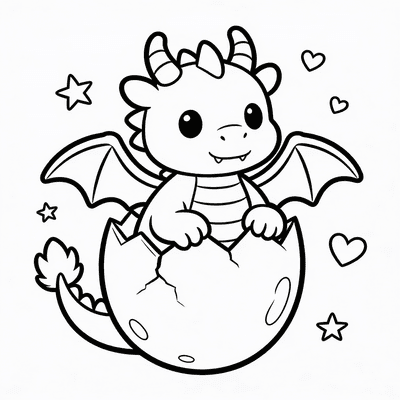 Baby Dragon Hatching From an Egg