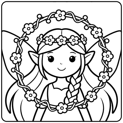 Fairy Braiding Vines Into a Flower Crown