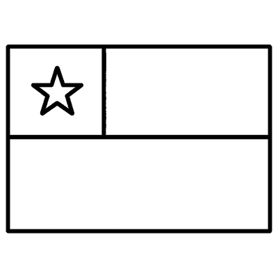 Black and white coloring page of chile flag