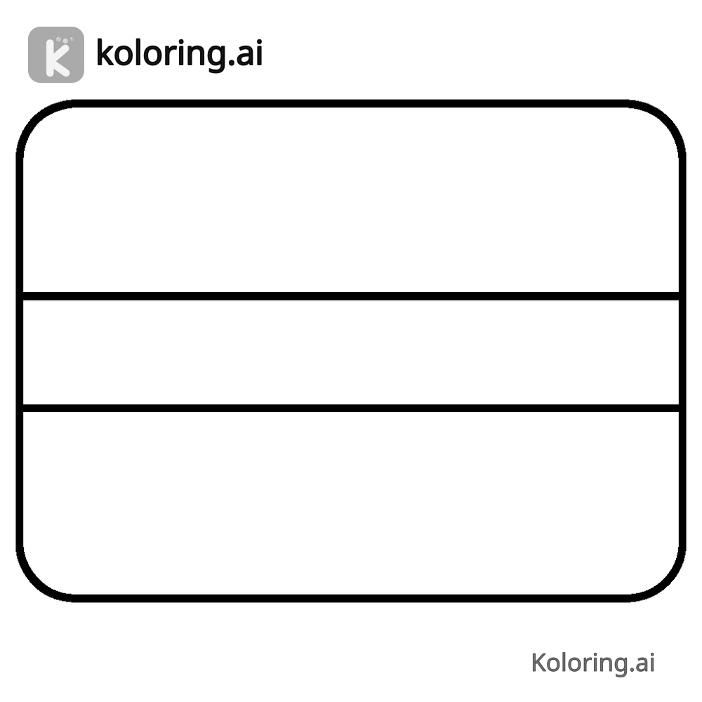 Black and white coloring page of colombia flag