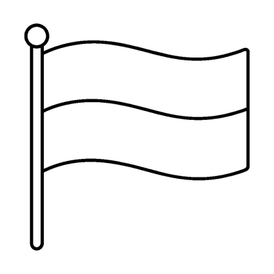 Black and white coloring page of flag of monaco with red and white stripes