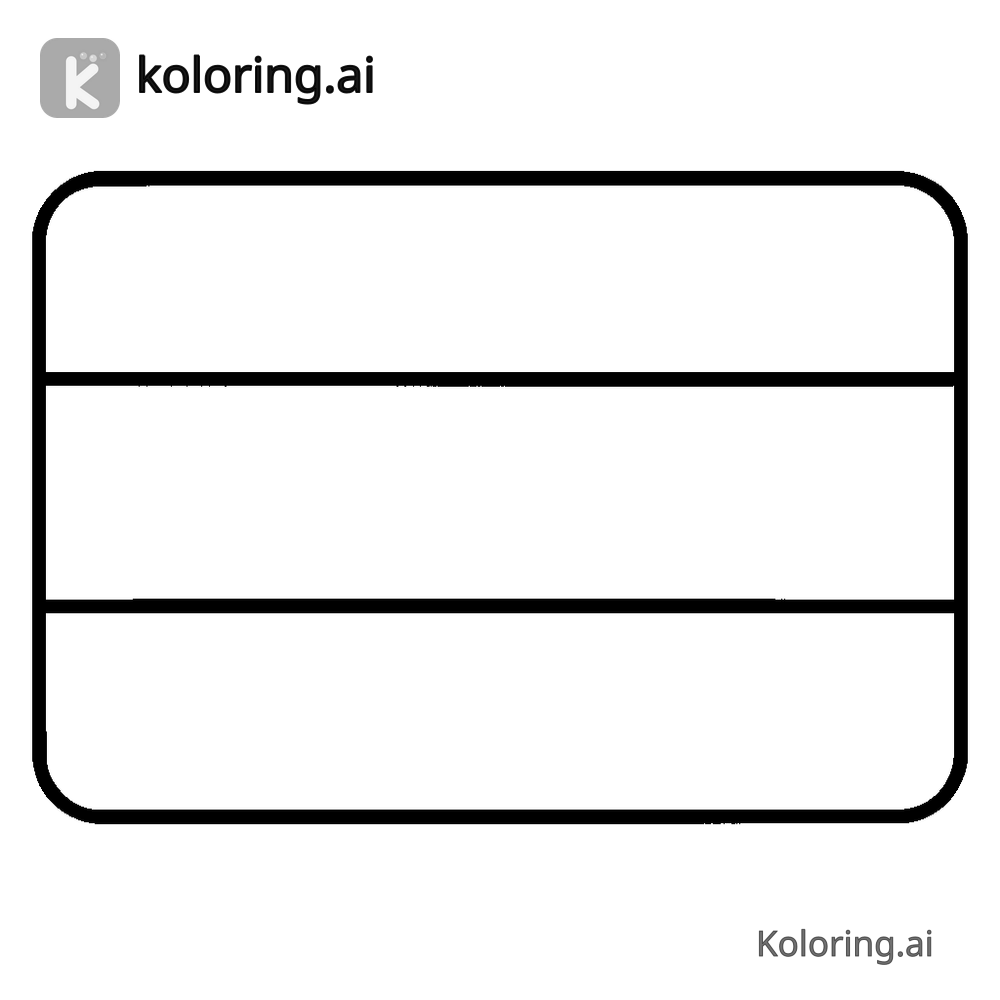 Black and white coloring page of germany flag