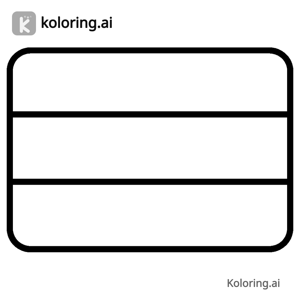 Black and white coloring page of hungary flag