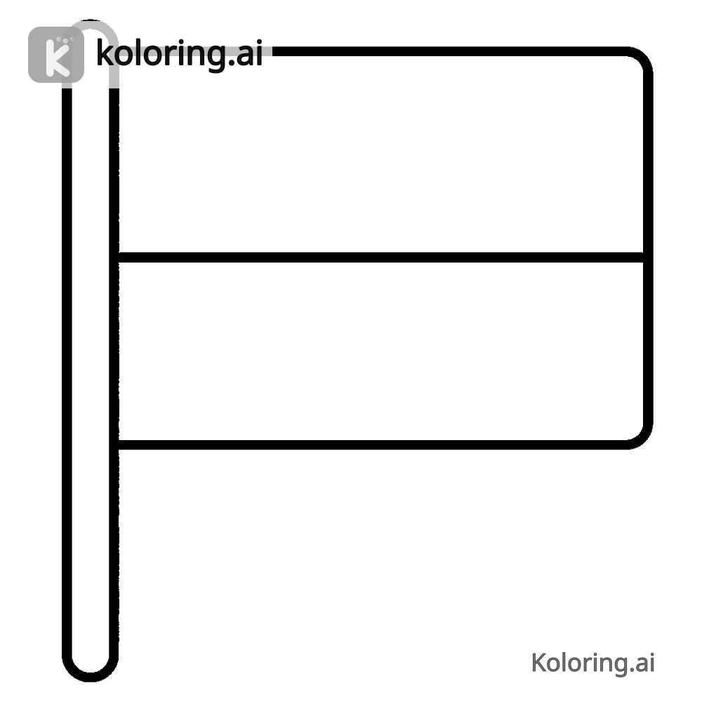 Black and white coloring page of indonesia flag