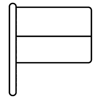 Black and white coloring page of indonesia flag