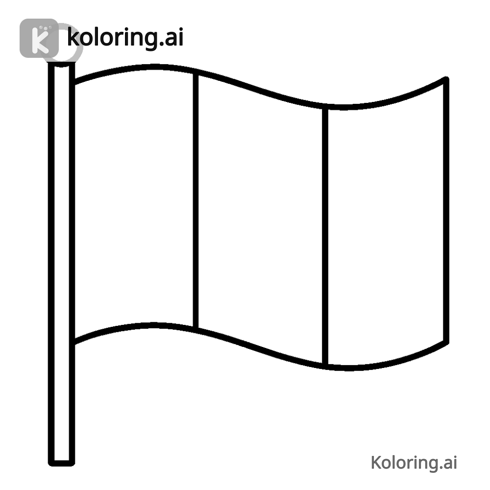Black and white coloring page of ireland flag