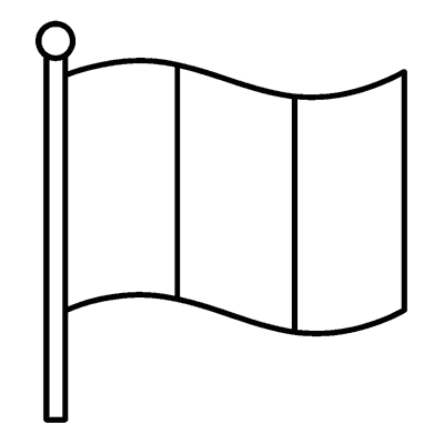 Black and white coloring page of ireland flag