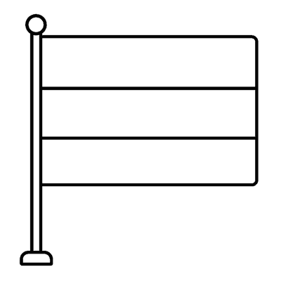 Black and white coloring page of netherlands flag