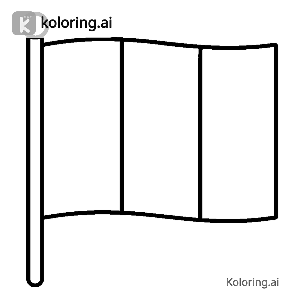 Black and white coloring page of peru flag