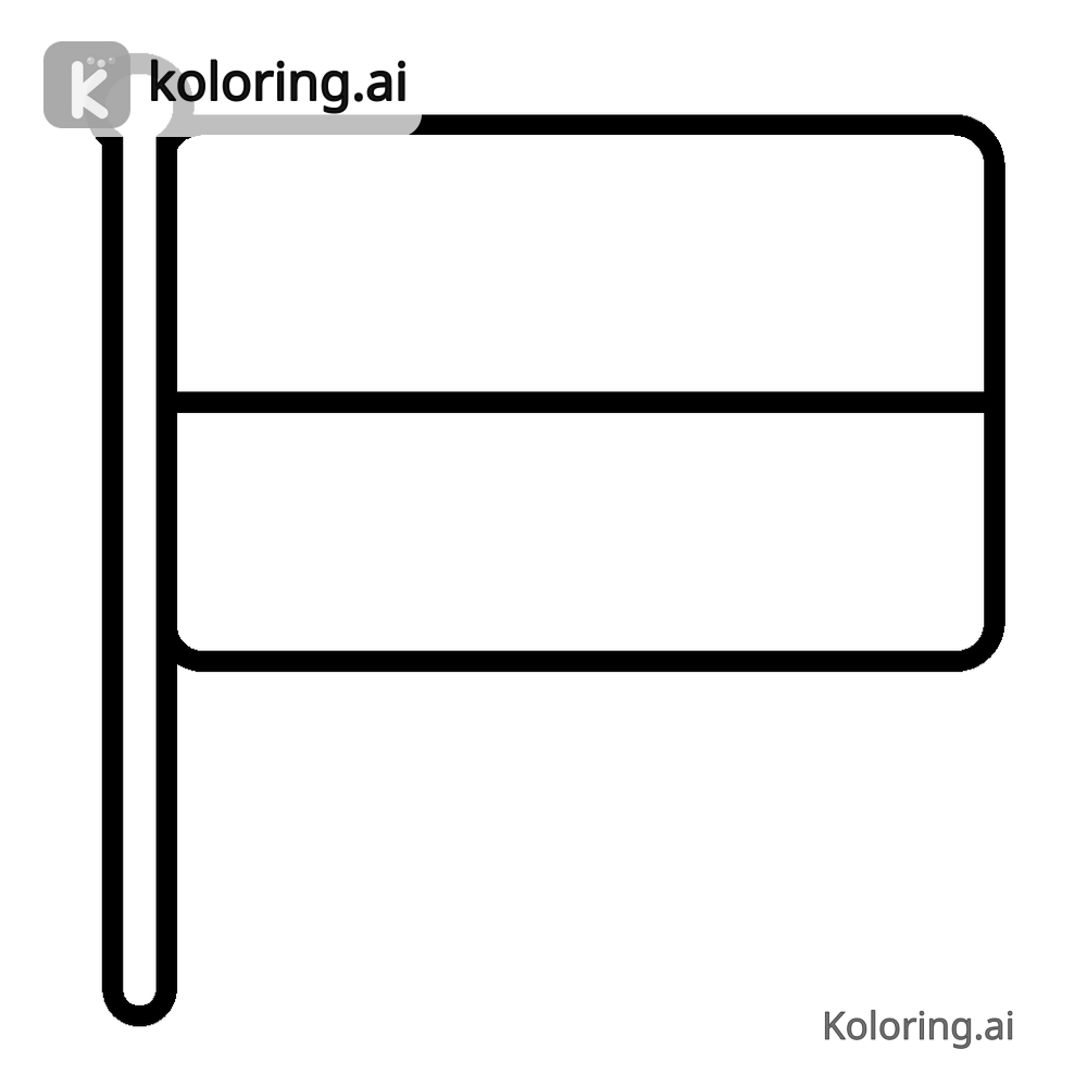 Black and white coloring page of poland flag