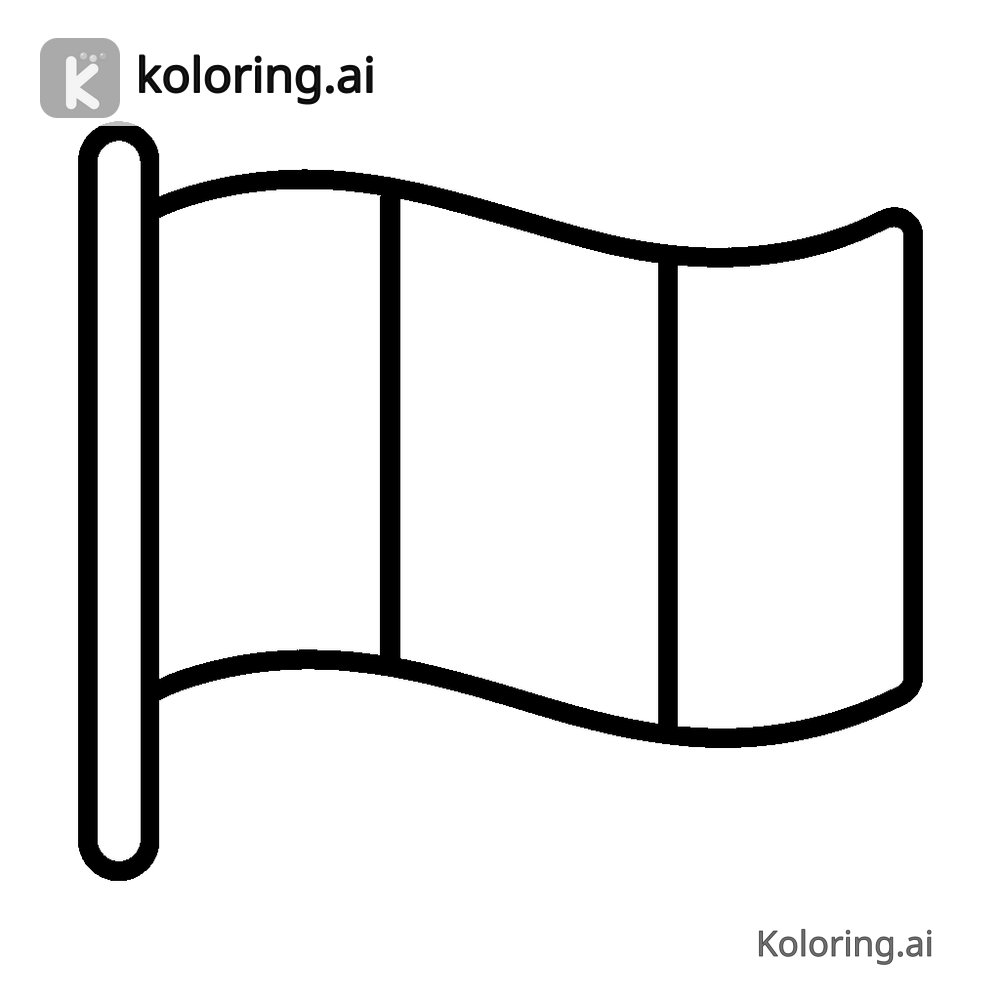 Black and white coloring page of romania flag