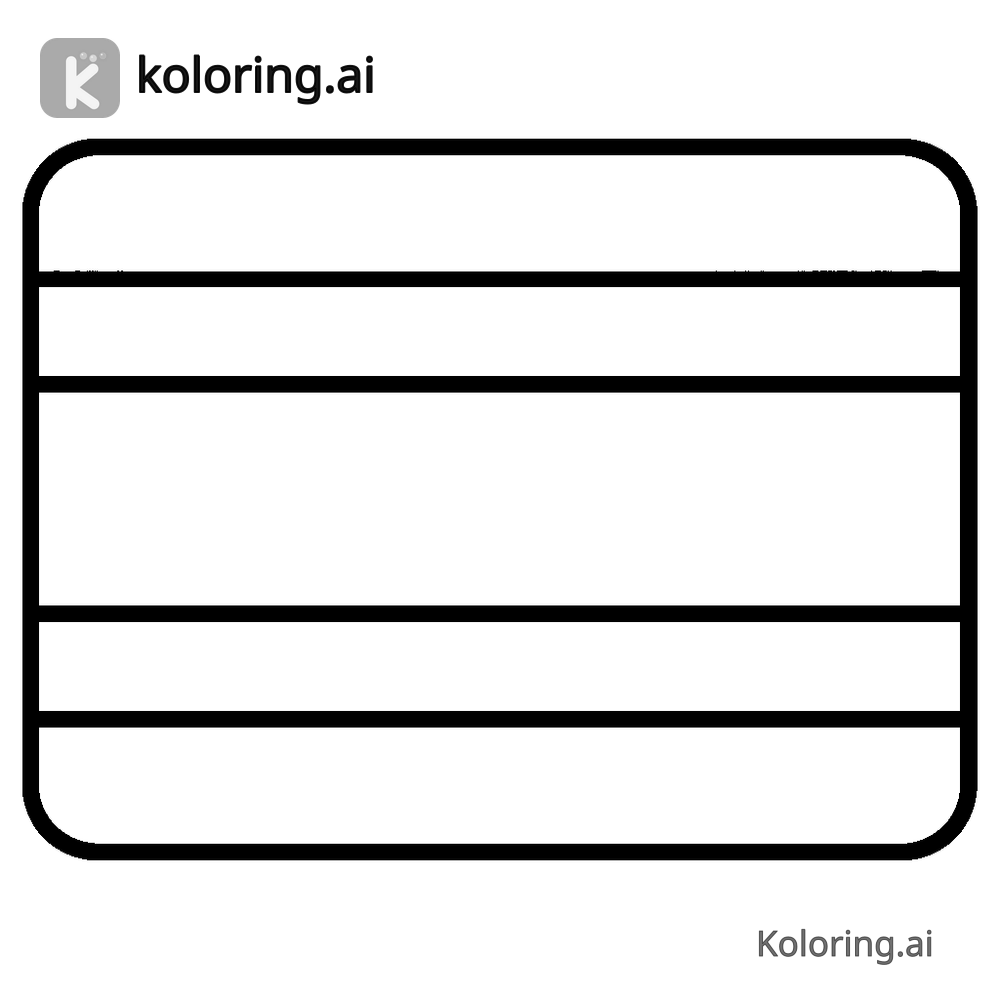 Black and white coloring page of thailand flag