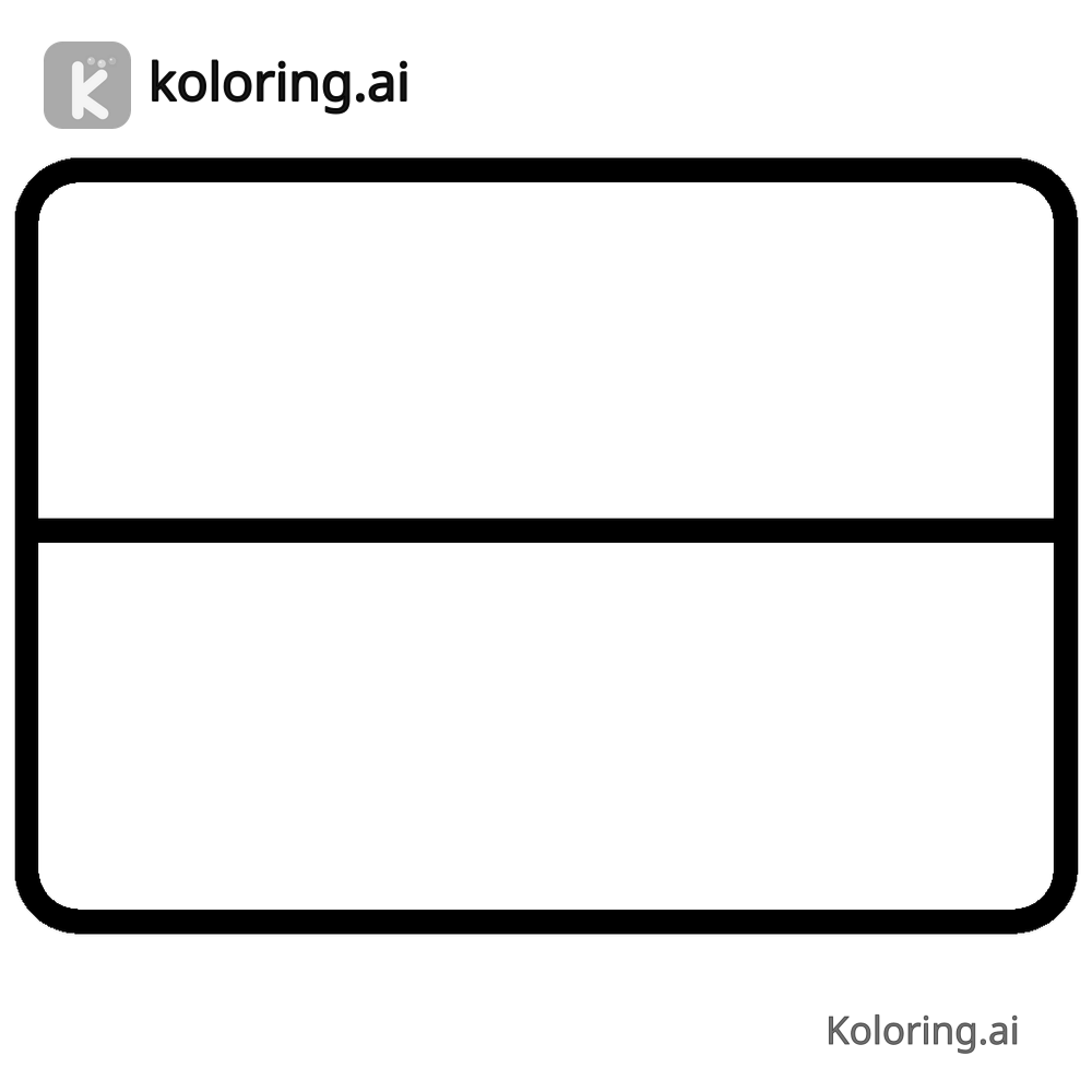 Black and white coloring page of ukraine flag