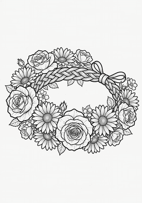 Flower Crown Made of Roses and Daisies