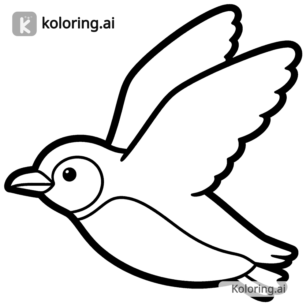 Black and white coloring page of penguin diving into the water