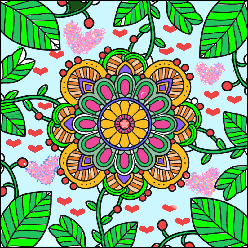 Nature-inspired Mandala with Leaves and Vines